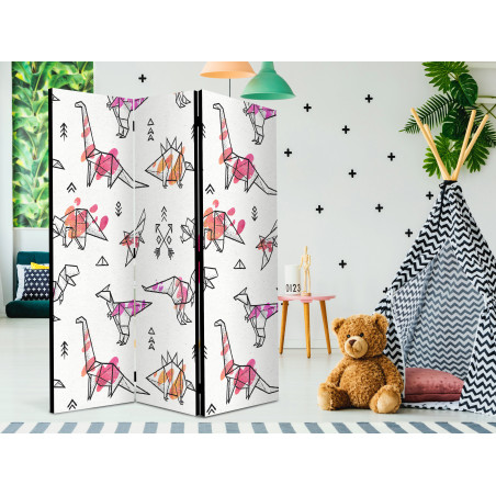 Paravan Origami Dinosaurs [Room Dividers] 135 cm x 172 cm-01