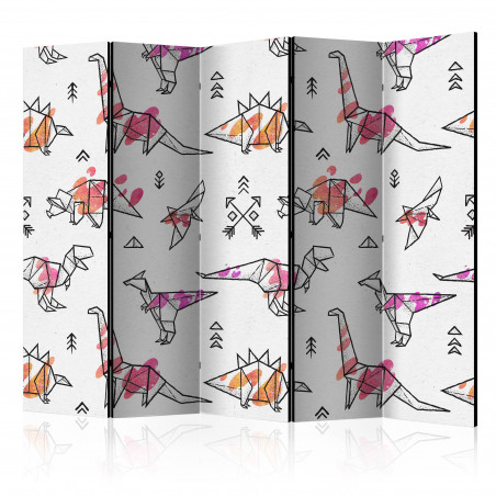 Paravan Origami Dinosaurs Ii [Room Dividers] 225 cm x 172 cm-01