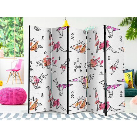 Paravan Origami Dinosaurs Ii [Room Dividers] 225 cm x 172 cm-01