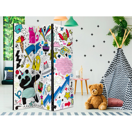 Paravan Energetic Panda [Room Dividers] 135 cm x 172 cm-01