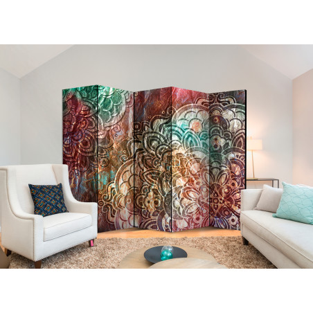 Paravan Mandala: Copper Garden Ii [Room Dividers] 225 cm x 172 cm-01