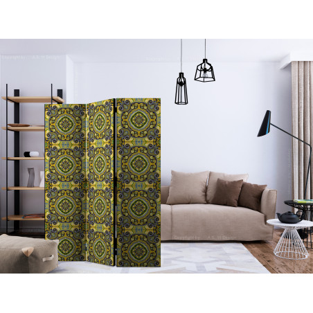 Paravan Malachite Mosaic [Room Dividers] 135 cm x 172 cm-01