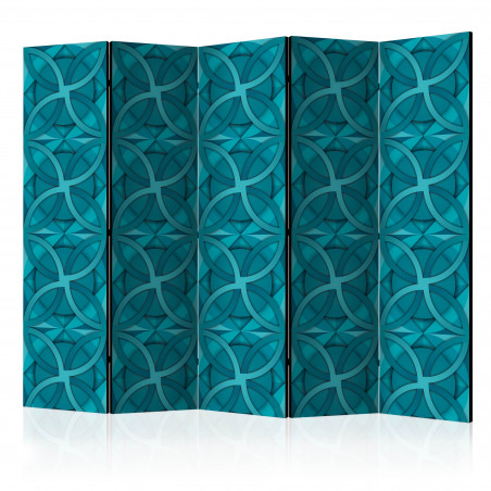 Paravan Geometric Turquoise Ii [Room Dividers] 225 cm x 172 cm-01