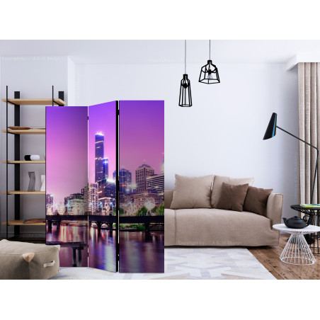 Paravan Purple Melbourne [Room Dividers] 135 cm x 172 cm-01