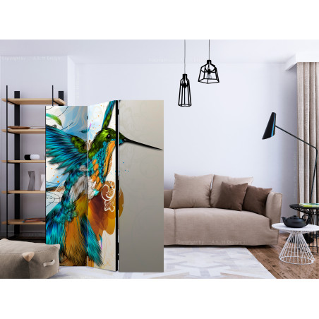 Paravan Bird'S Music [Room Dividers] 135 cm x 172 cm-01