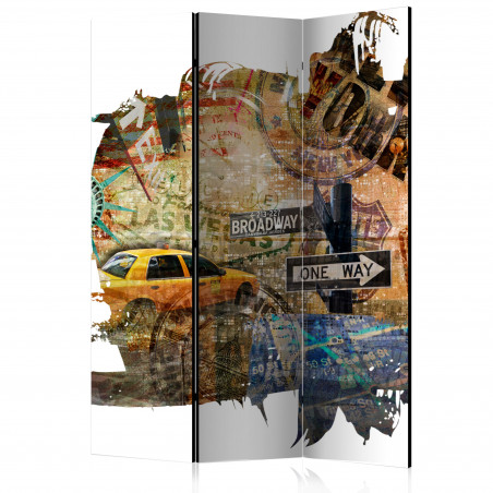 Paravan New York Collage [Room Dividers] 135 cm x 172 cm-01