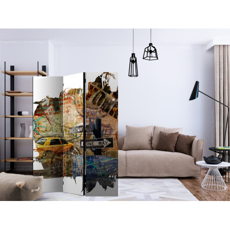 Paravan New York Collage [Room Dividers] 135 cm x 172 cm-01