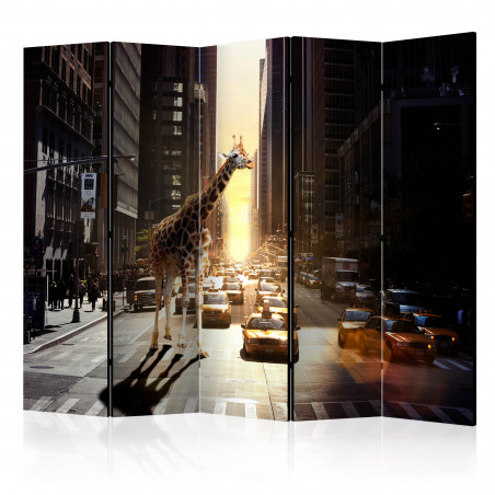 Paravan Giraffe In The Big City Ii [Room Dividers] 225 cm x 172 cm-01
