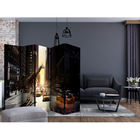 Paravan Giraffe In The Big City Ii [Room Dividers] 225 cm x 172 cm-01