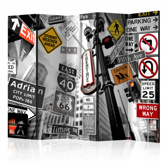 Paravan New York Signs Ii [Room Dividers] 225 cm x 172 cm