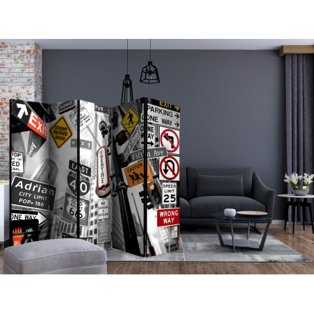 Paravan New York Signs Ii [Room Dividers] 225 cm x 172 cm-01