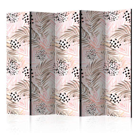 Paravan Pink Palm Leaves Ii [Room Dividers] 225 cm x 172 cm