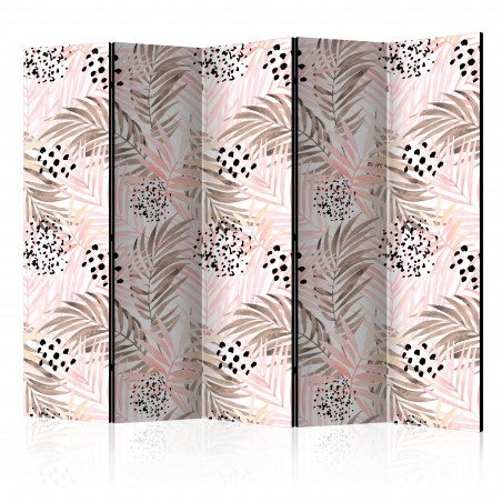 Paravan Pink Palm Leaves Ii [Room Dividers] 225 cm x 172 cm-01