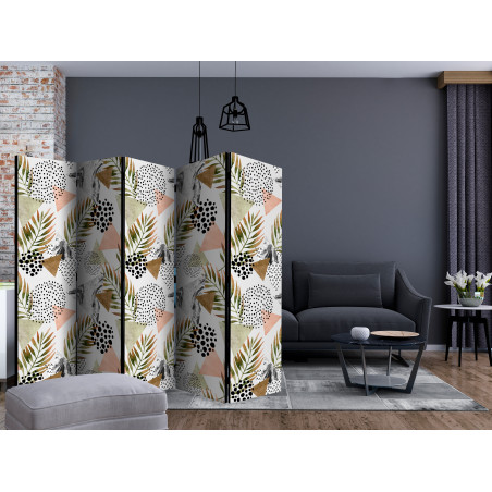 Paravan Tropical Geometry Ii [Room Dividers] 225 cm x 172 cm-01