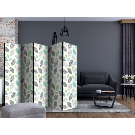 Paravan Patterned Leaves Ii [Room Dividers] 225 cm x 172 cm-01