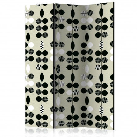 Paravan Black And White Dots [Room Dividers] 135 cm x 172 cm-01