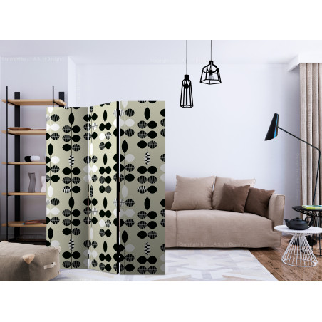 Paravan Black And White Dots [Room Dividers] 135 cm x 172 cm-01