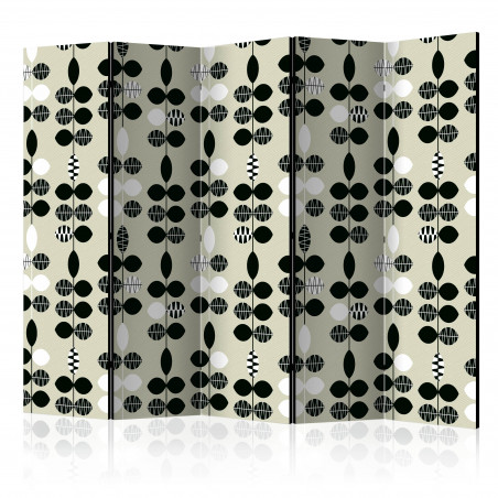 Paravan Black And White Dots Ii [Room Dividers] 225 cm x 172 cm-01