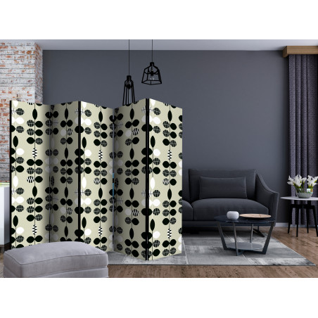 Paravan Black And White Dots Ii [Room Dividers] 225 cm x 172 cm-01