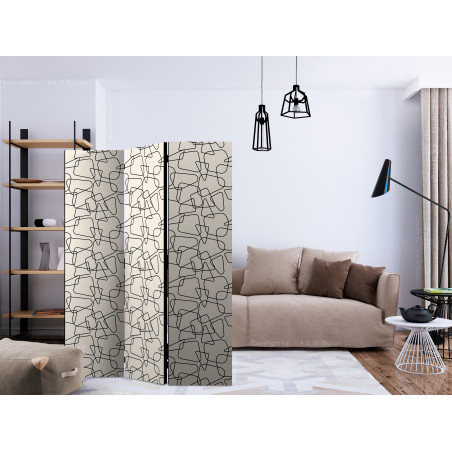 Paravan Rounded Geometry [Room Dividers] 135 cm x 172 cm-01