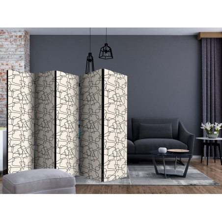 Paravan Rounded Geometry Ii [Room Dividers] 225 cm x 172 cm-01