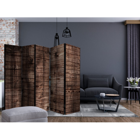 Paravan Dark Brown Boards Ii [Room Dividers] 225 cm x 172 cm-01