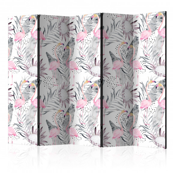 Paravan Flamingos And Twigs Ii [Room Dividers] 225 cm x 172 cm