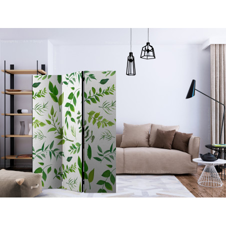 Paravan Green Twigs [Room Dividers] 135 cm x 172 cm-01