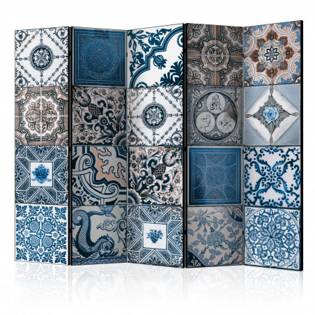 Paravan Blue Arabesque Ii [Room Dividers] 225 cm x 172 cm-01