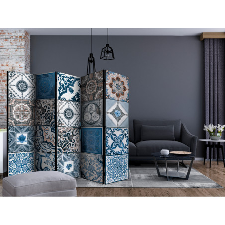 Paravan Blue Arabesque Ii [Room Dividers] 225 cm x 172 cm-01