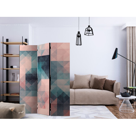 Paravan Pixels (Green And Pink) [Room Dividers] 135 cm x 172 cm-01