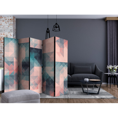 Paravan Pixels (Green And Pink) Ii [Room Dividers] 225 cm x 172 cm-01