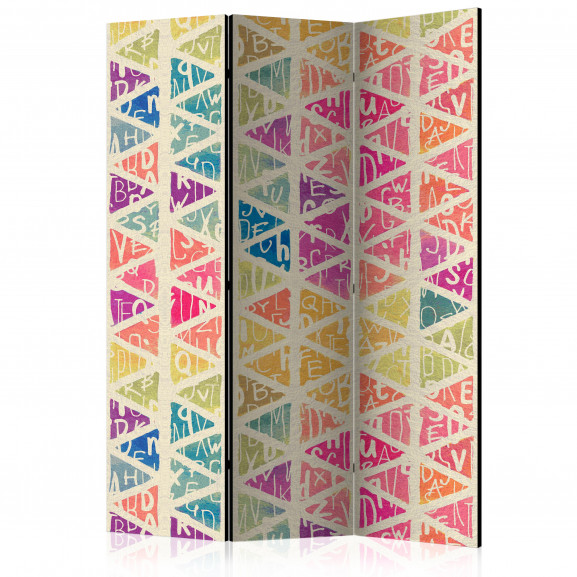 Paravan Letters Nad Triangles [Room Dividers] 135 cm x 172 cm