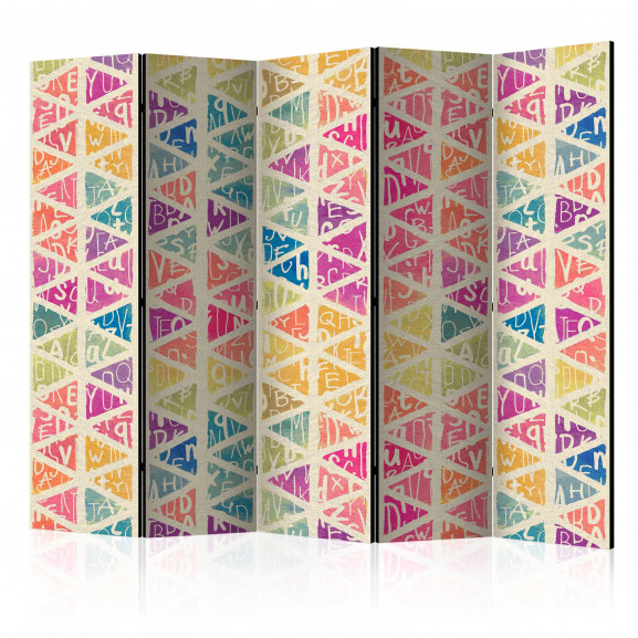 Paravan Letters Nad Triangles Ii [Room Dividers] 225 cm x 172 cm