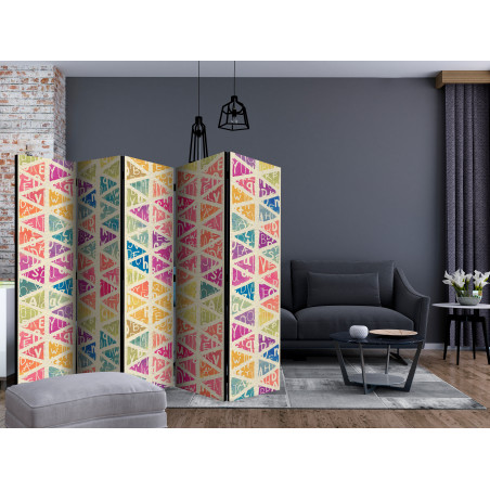 Paravan Letters Nad Triangles Ii [Room Dividers] 225 cm x 172 cm-01