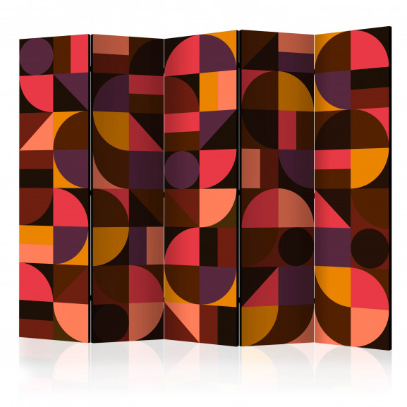 Paravan Geometric Mosaic (Red) Ii [Room Dividers] 225 cm x 172 cm