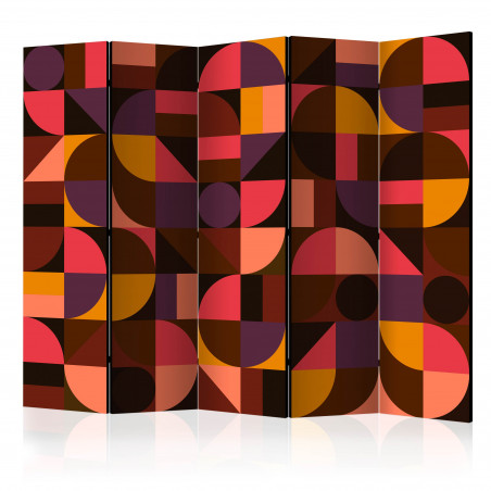 Paravan Geometric Mosaic (Red) Ii [Room Dividers] 225 cm x 172 cm-01