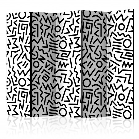 Paravan Black And White Maze Ii [Room Dividers] 225 cm x 172 cm-01