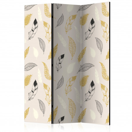 Paravan Golden Feathers [Room Dividers] 135 cm x 172 cm-01