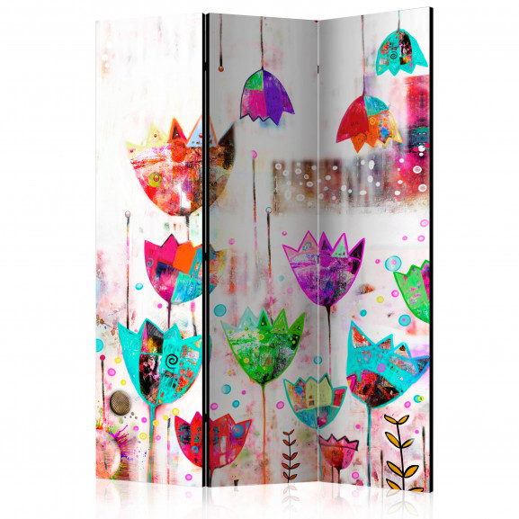 Paravan Colorful Tulips [Room Dividers] 135 cm x 172 cm