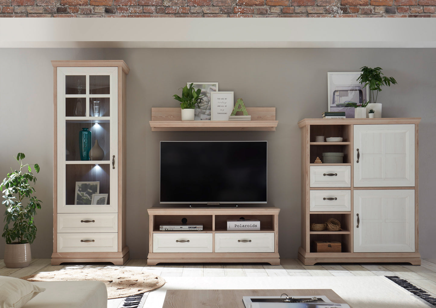 Comoda Tv cu 2 sertare Avenue, Stejar si Anderson Pine, 135 cm