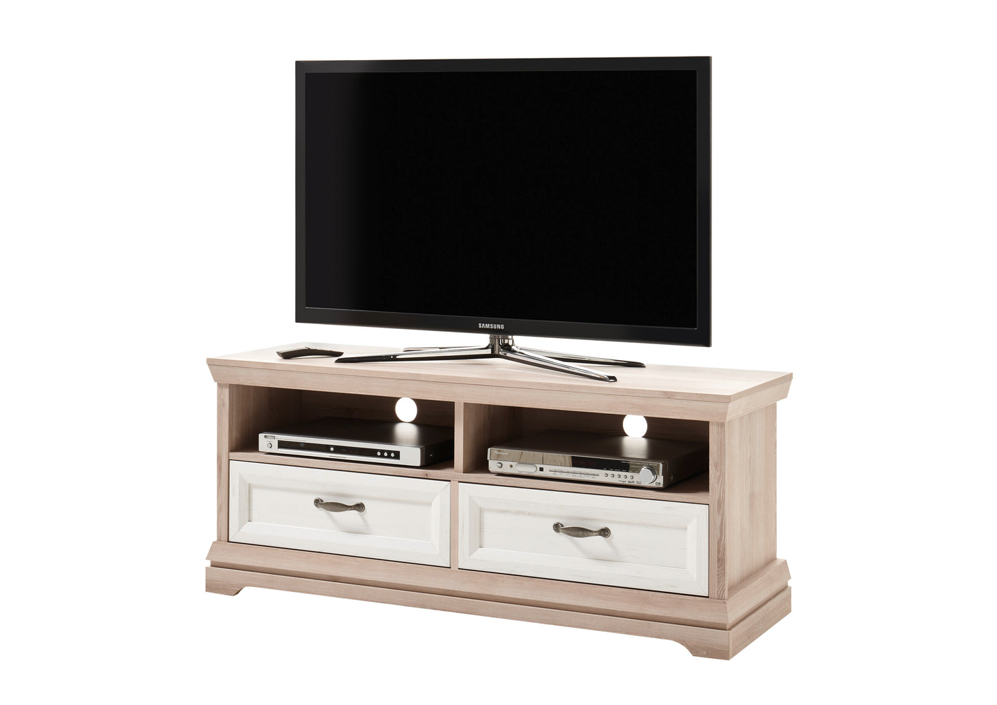 Comoda Tv cu 2 sertare Avenue, Stejar si Anderson Pine, 135 cm