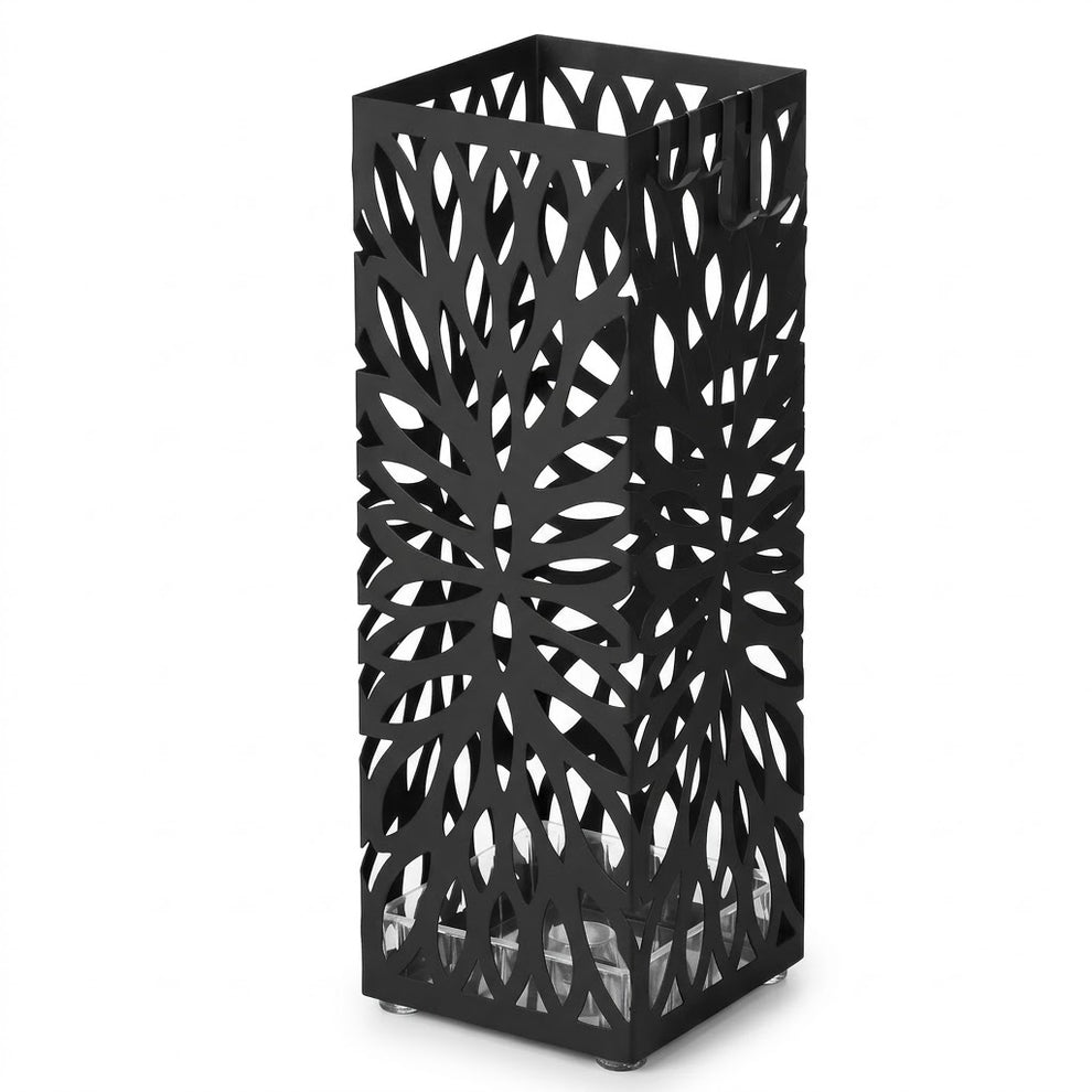 Suport Umbrela Leaves Black, 15.5 x 15.5 x 49 cm