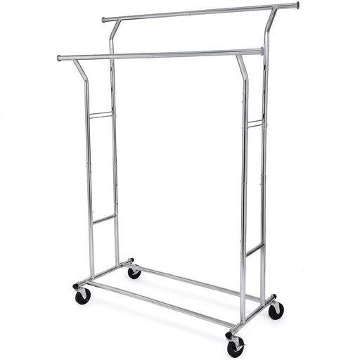 Suport mobil cu 2 bare Chrome 1, 129 x 55 x 148/172 cm