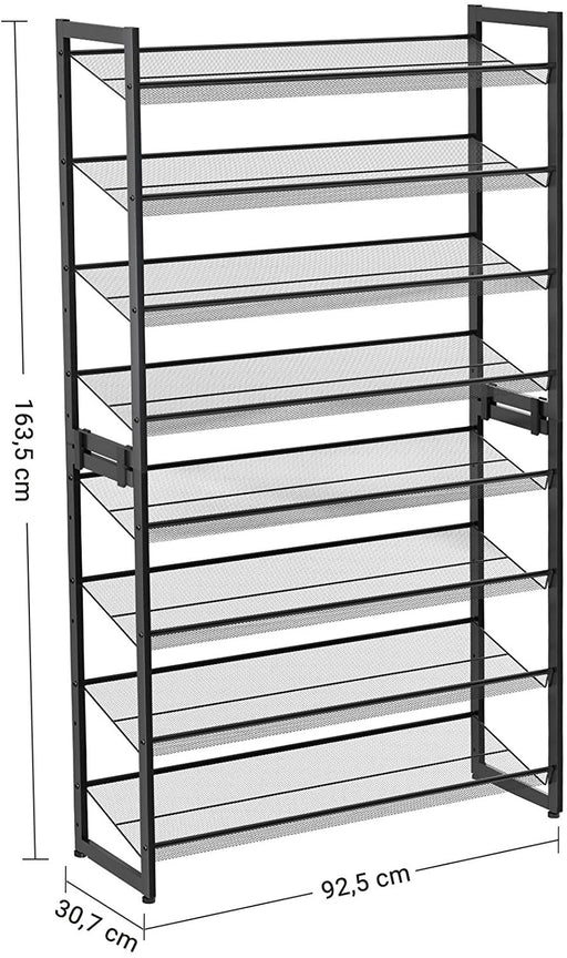 Raft Pantofi Steel , Negru, 92.5 Cm