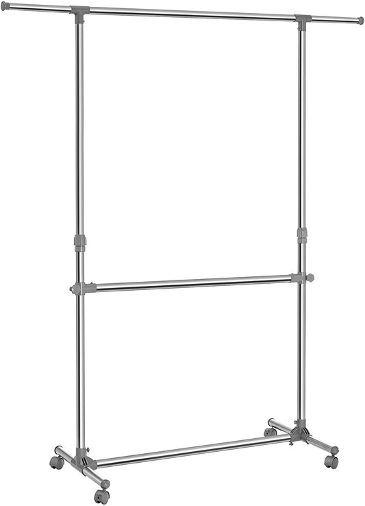 Cuier Cu Roti Nuovo, Otel inoxidabil, (100.1 x 166) x (113-198) Cm