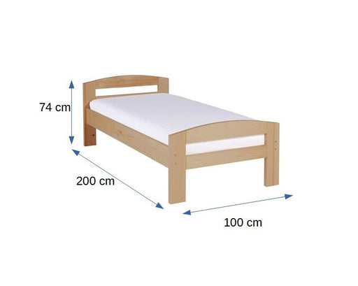 Pat Ramona Dimensiune Saltea 90 x 200 Cm, Lacuit, Lemn Masiv, Natur