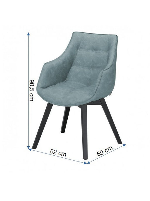 Scaun Reno Cu Brat Vintage Albastru, 62 Cm