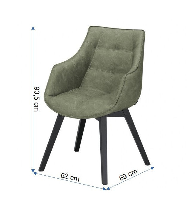 Scaun Reno Cu Brat Vintage Olive, 62 Cm
