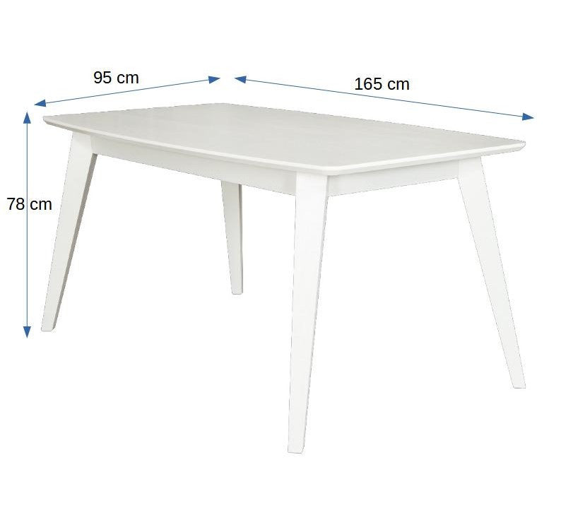 Masa Living Jasmin, Furniruita, Alb, 165 X 95 X 78 Cm